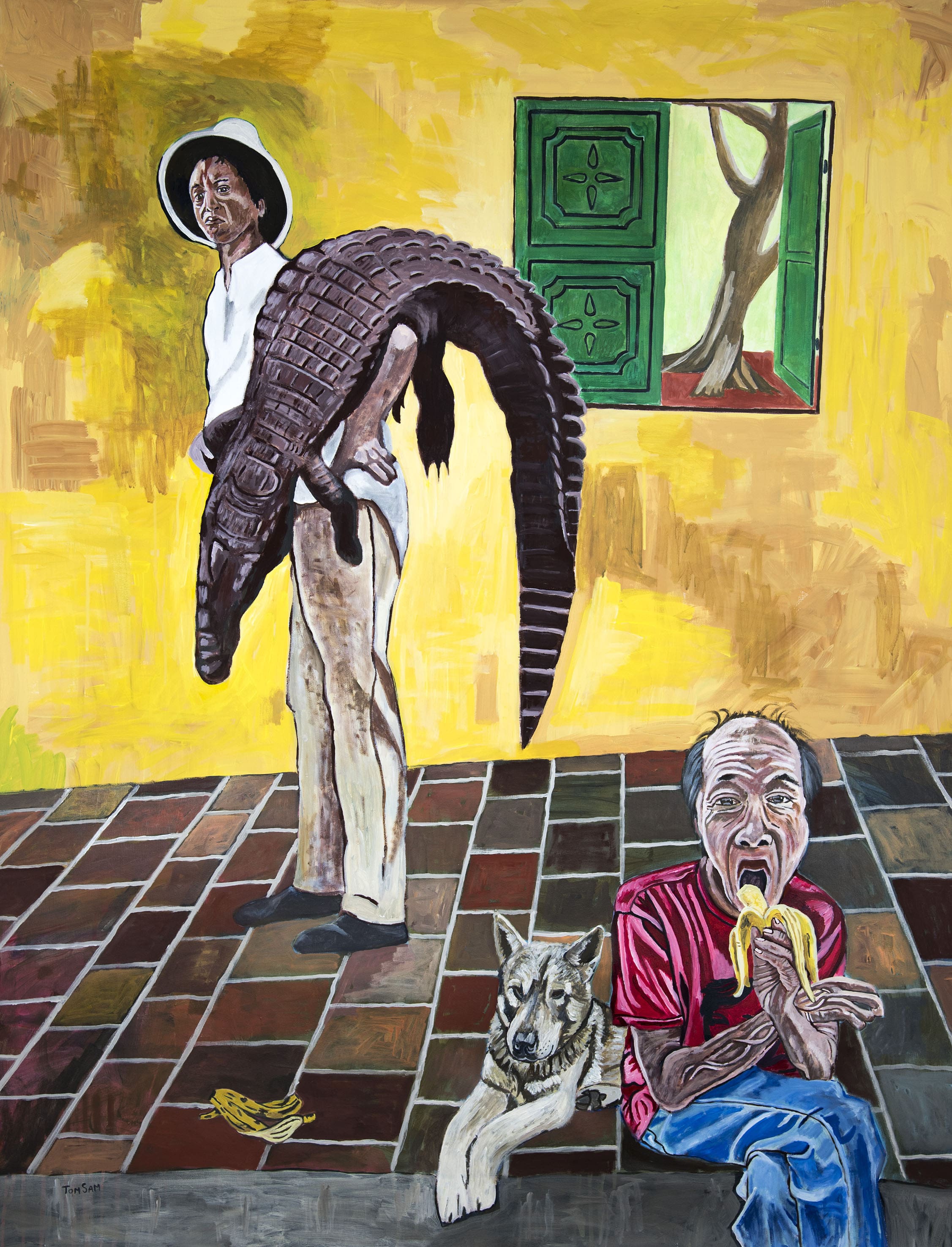Familles : ARTHUR RIMBAUD, Tom Sam, Acrylique sur toile, 158 x 115 cm, 2020